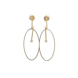 BRINCO PENDURICALHO ARO OVAL C/ P DE LUZ FOLHEADO 19mm