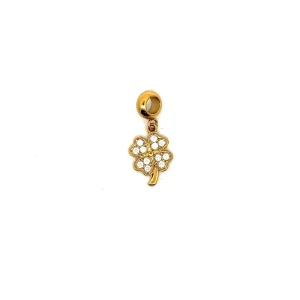 BERLOQUE TREVO CRAVEJADO INOX GOLD