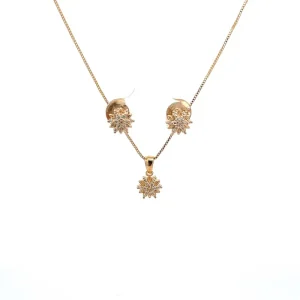 CONJUNTO FLOR CRISTAL FOLHEADO 45cm/8mm