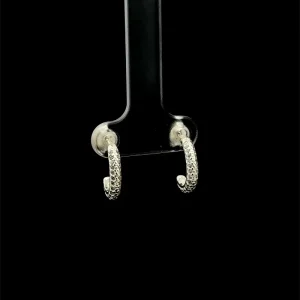 BRINCO ARGOLA CRAVEJADO DE PRATA 12mm