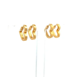 DUO DE BRINCOS CLICK CORACAO INOX GOLD 18mm