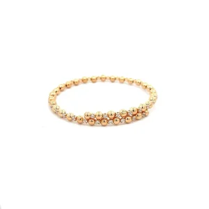 PULSEIRA BRACELETE BOLINHAS C/ P DE LUZ FOLHEADO
