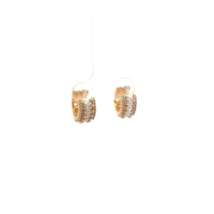 BRINCO ARGOLA CLICK CRAVEJADA FOLHEADO 12mm