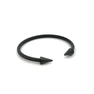 PULSEIRA BRACELETE ABERTO TORCIDO BLACK INOX