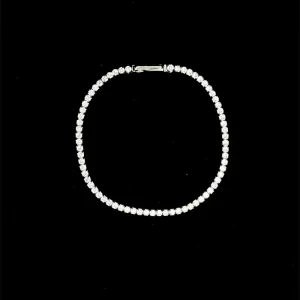 PULSEIRA RIVIERA CRAVEJADA DE PRATA C/ RODIO 16cm