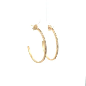 BRINCO ARGOLA C/ FILETE DE ZIRCONIAS FOLHEADO 37mm
