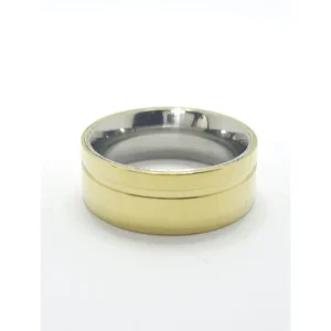 ALIANCA DE ACO INOX C/REVESTIMENTO DE LIGA DE MOEDA VALENTINE