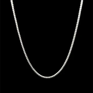GARGANTILHA RIVIERA CHOKER DE PRATA C/ RODIO 35cm + 5cm Ext