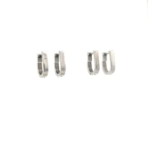 DUO DE BRINCOS ARGOLA CLICK INOX 14mm