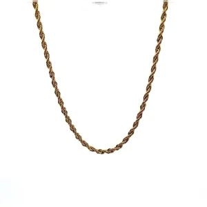 CORRENTE CORDAO BAIANO  INOX GOLD 45cm/3mm