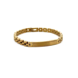 PULSEIRA CHAPINHA CURVA INOX GOLD MASCULINO 21cm