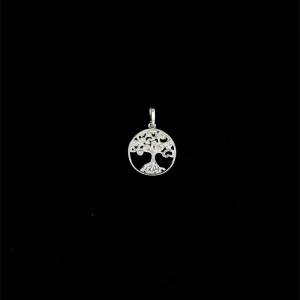 PINGENTE ARVORE DA VIDA DE PRATA 14mm