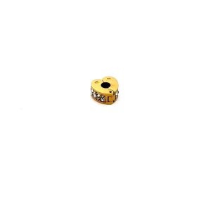 BERLOQUE CLICK CORACAO CRAVEJADO INOX GOLD