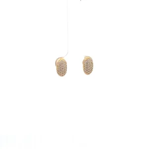 BRINCO OVAL CRAVEJADO FOLHEADO 6,6mm