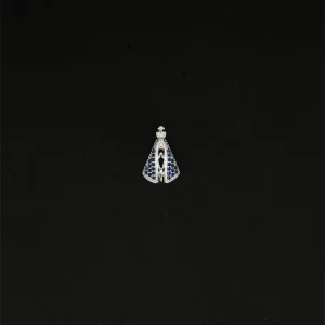 PINGENTE CRAVEJADO NSRA APARECIDA DE PRATA 10mm