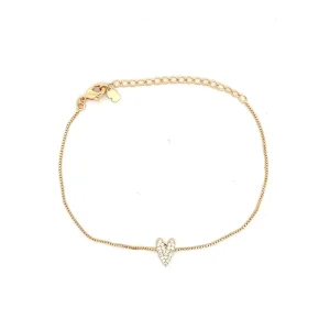 PULSEIRA CORACAO CRAVEJADO FOLHEADO 17cm + 5cm Ext
