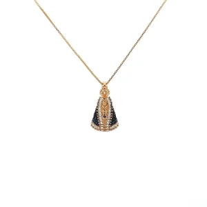 GARGANTILHA NSRA APARECIDA CRAVEJADO FOLHEADO 45cm/12mm
