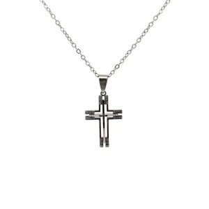 GARGANTILHA CRUZ INOX 45cm