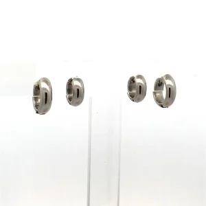 DUO DE BRINCOS ARGOLA CLICK INOX 14 e 12mm