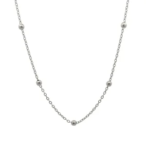 GARGANTILHA CHOKER BOLINHAS INOX 35cm + 8cm Ext