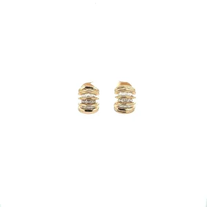 BRINCO ARGOLA CARACOL CRISTAIS FOLHEADO 10mm