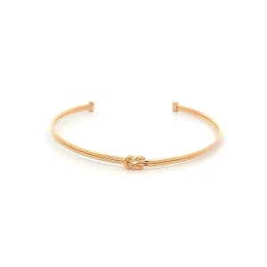 PULSEIRA BRACELETE ABERTO ''NÓ'' FOLHEADO