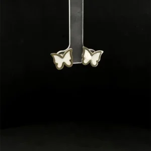 BRINCO BORBOLETA MADREPEROLA INOX 13mm