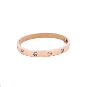 PULSEIRA BRACELETE FENDA/P DE LUZ INOX ROSE