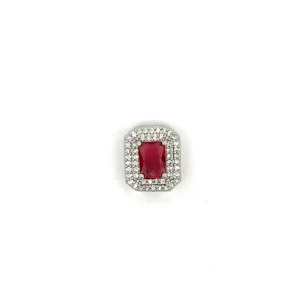 PINGENTE QUADRADO CRAVEJADO CRISTAL DE PULSEIRA CINTA RODIO