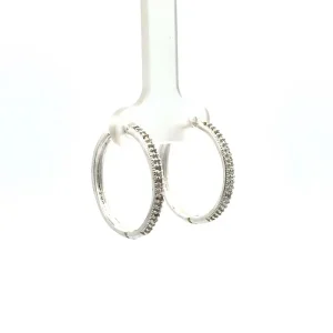 BRINCO ARGOLA CRAVEJADA DE PRATA 22mm