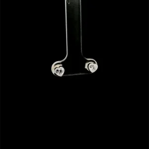 BRINCO CORACAO CRISTAL DE PRATA 5mm