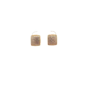 BRINCO ARGOLA CLICK CRAVEJADO PERFIL QUADRADO FOLHEADO 12mm