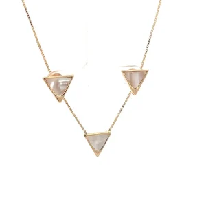CONJUNTO TRIANGULO MADREPEROLA FOLHEADO 40cm + 10cm Ext