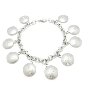 PULSEIRA DE ACO INOX C/10 MANDAMENTOS - 16cm (+4cm Ext)