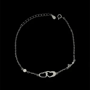 PULSEIRA CORACOES DE PRATA 17cm + 3cm Ext