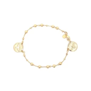 PULSEIRA DIVINO DE BOLA FOLHEADO 19 cm