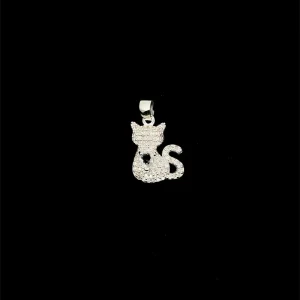 PINGENTE PET CRAVEJADO DE PRATA