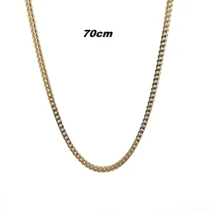 CORRENTE GRUMET RELEVO INOX GOLD 70cm/2,6mm