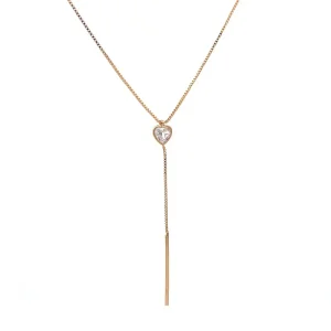 GARGANTILHA CHOKER TIPO GRAVATA CORACAO FOLHEADO 35cm