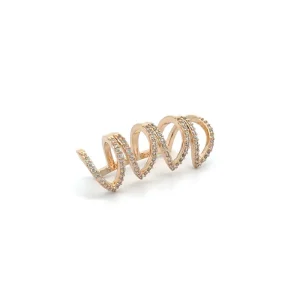 BRINCO EARHOOK FAKE UNITARIO CRAVEJADO FOLHEADO 12mm