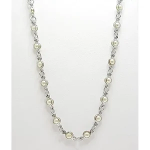GARGANTILHA CHOKER C/PEROLAS 4mm INOX 35cm + 7cm Ext