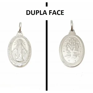 PINGENTE NSRA DAS GRACAS DUPLA FACE INOX 25mm