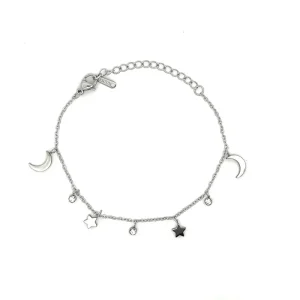 PULSEIRA ESTRELA/LUA INOX 15cm + 5cm Ext