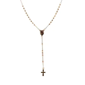 GARGANTILHA TIPO TERÇO NSRA DAS GRAÇAS FOLHEADO ROSE 45cm
