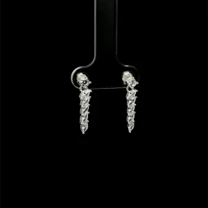 BRINCO PENDURICALHO CRISTAIS DE PRATA 20mm ALT