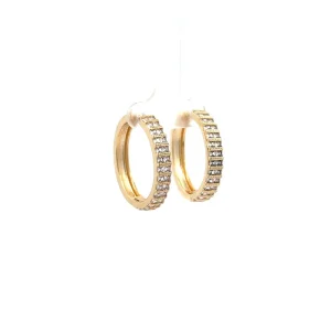 BRINCO ARGOLA CLICK CRAVEJADO FOLHEADO 18mm