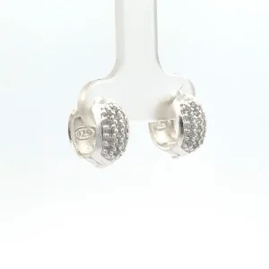 BRINCO ARGOLA CLICK CRAVEJADO DE PRATA 12mm