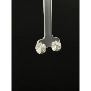 BRINCO ARGOLA CLICK CRAVEJADA DE PRATA 9mm