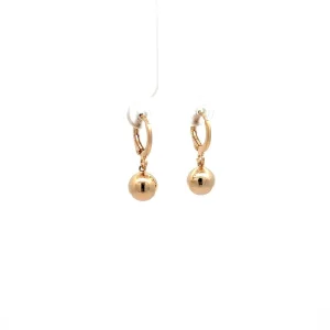 BRINCO ARGOLA C/ BOLA GOLD FOLHEADO 8mm