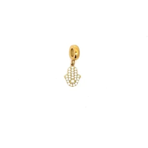 BERLOQUE MAO DE FATIMA CRAVEJADO INOX GOLD